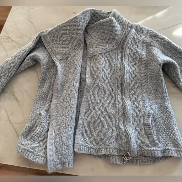 Aran Market Irish Sweater Side Zip Jacket Size M/L - Picture 9 of 12